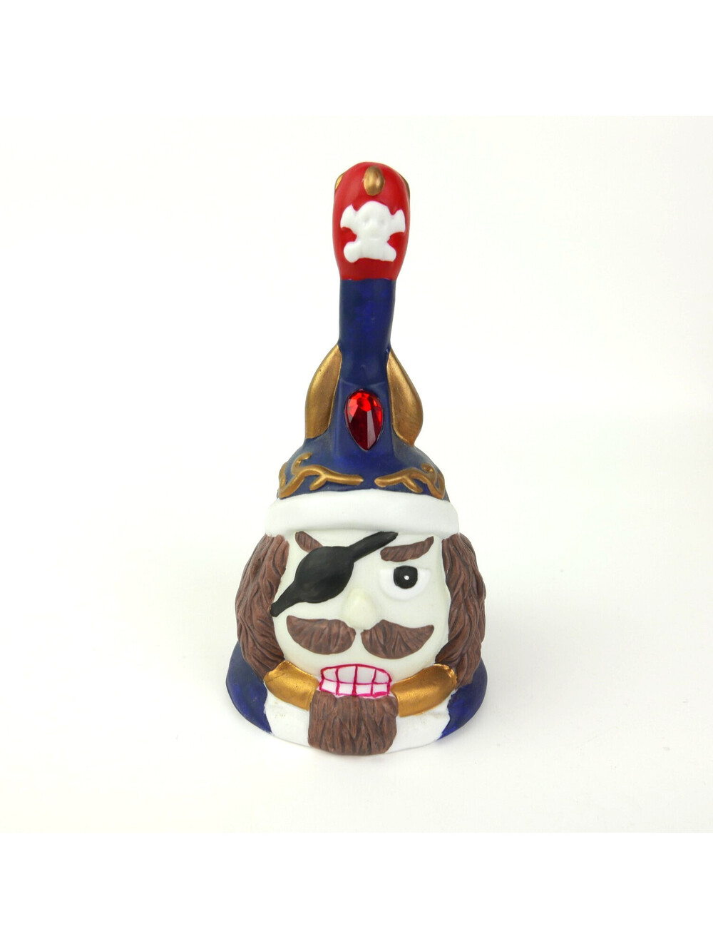 Vintage Pirate Nutcracker Ceramic Christmas Bell Holiday Decor Figurine 5.5”